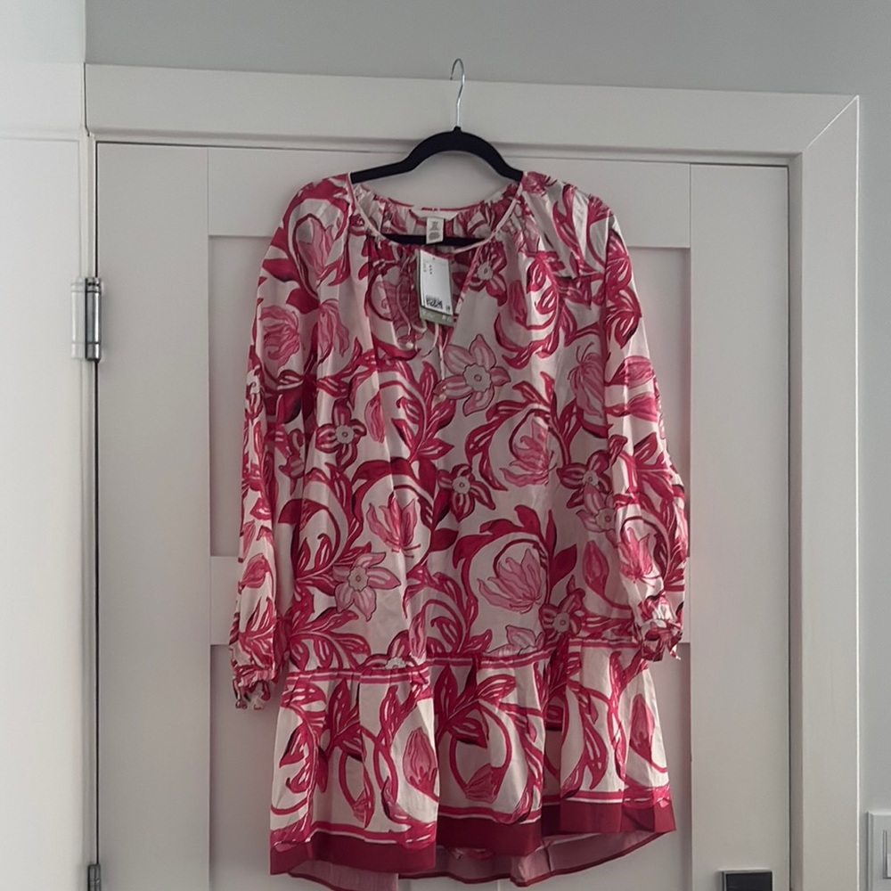 H&M Floral Pink and White Dress